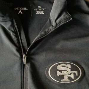 Antigua Black San Francisco Forty Niners Pull Over for Men